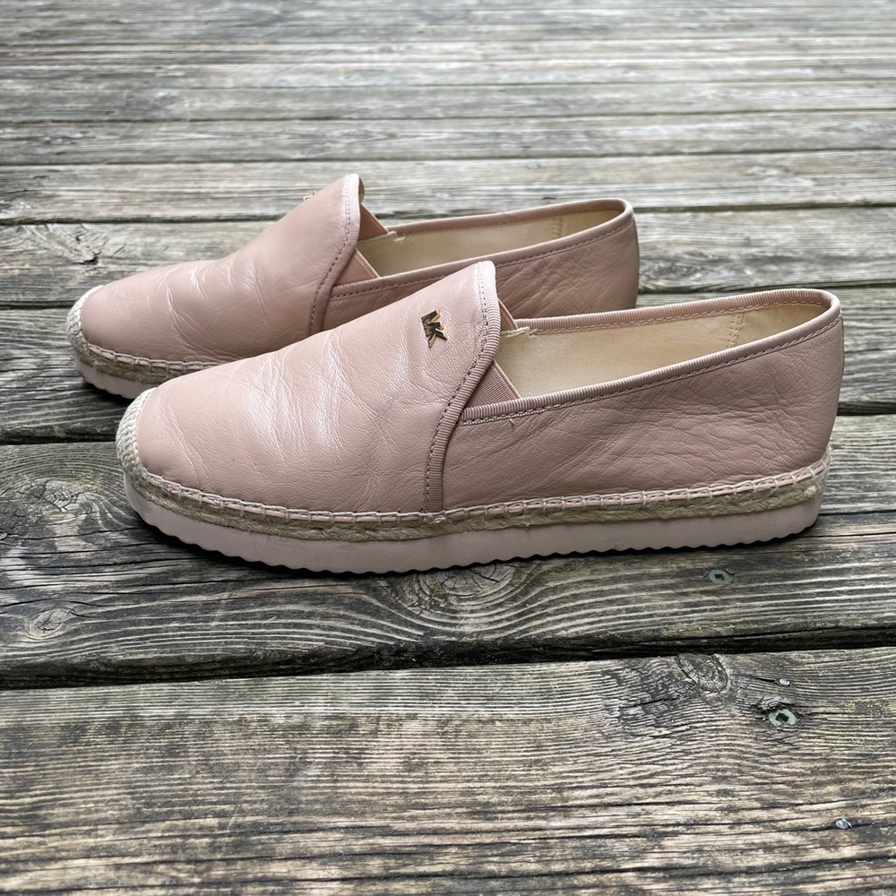 Women's Shoes: Michael Kors Leather Slip On Espadrilles - Picture 4 of 8